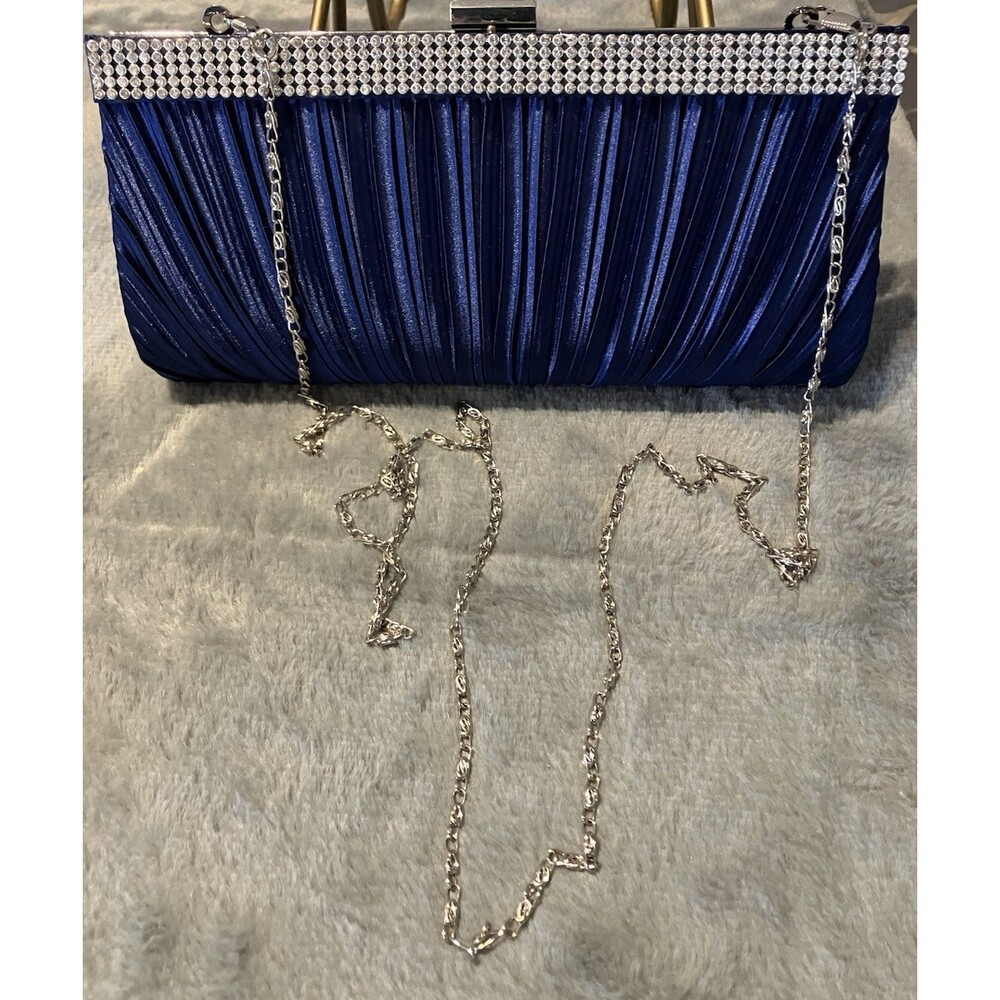 Camille La Vie Clutch Purse Royal Blue with Rhinestones NWOT - Picture 7 of 8